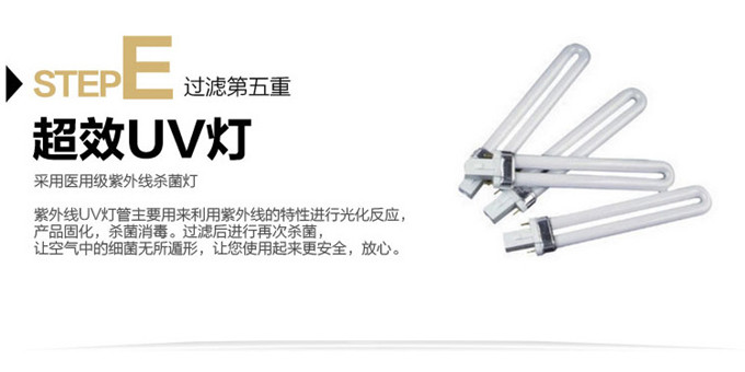 UV空气净化器中采用医疗级别的uv灯