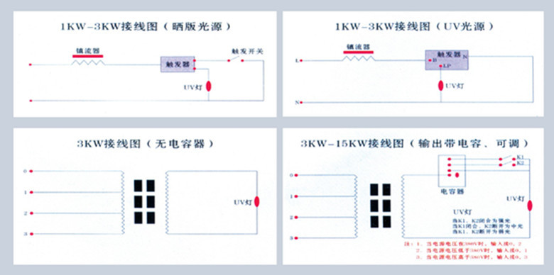 uv灯的四种接线方法